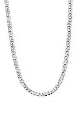 Silver Cuban link chain necklace with a high-polish finish – Classic and bold
