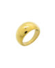 Chunky gold ring with a minimalist design, made of stainless steel for durability and style.