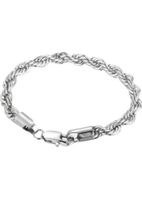 Stainless steel rope chain bracelet with a polished and durable design