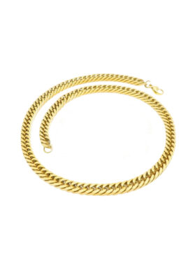 Bold gold Cuban link chain necklace with a polished finish