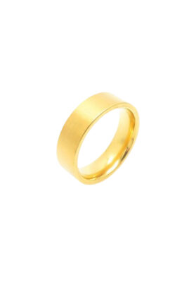 Gold-plated unisex band ring with a sleek matte finish