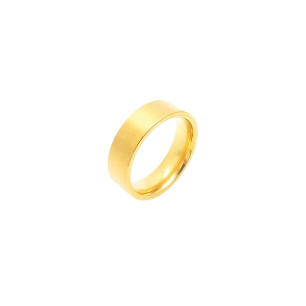 Gold-plated unisex band ring with a sleek matte finish