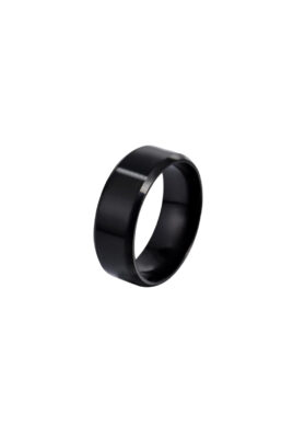 Black ring with a smooth matte finish