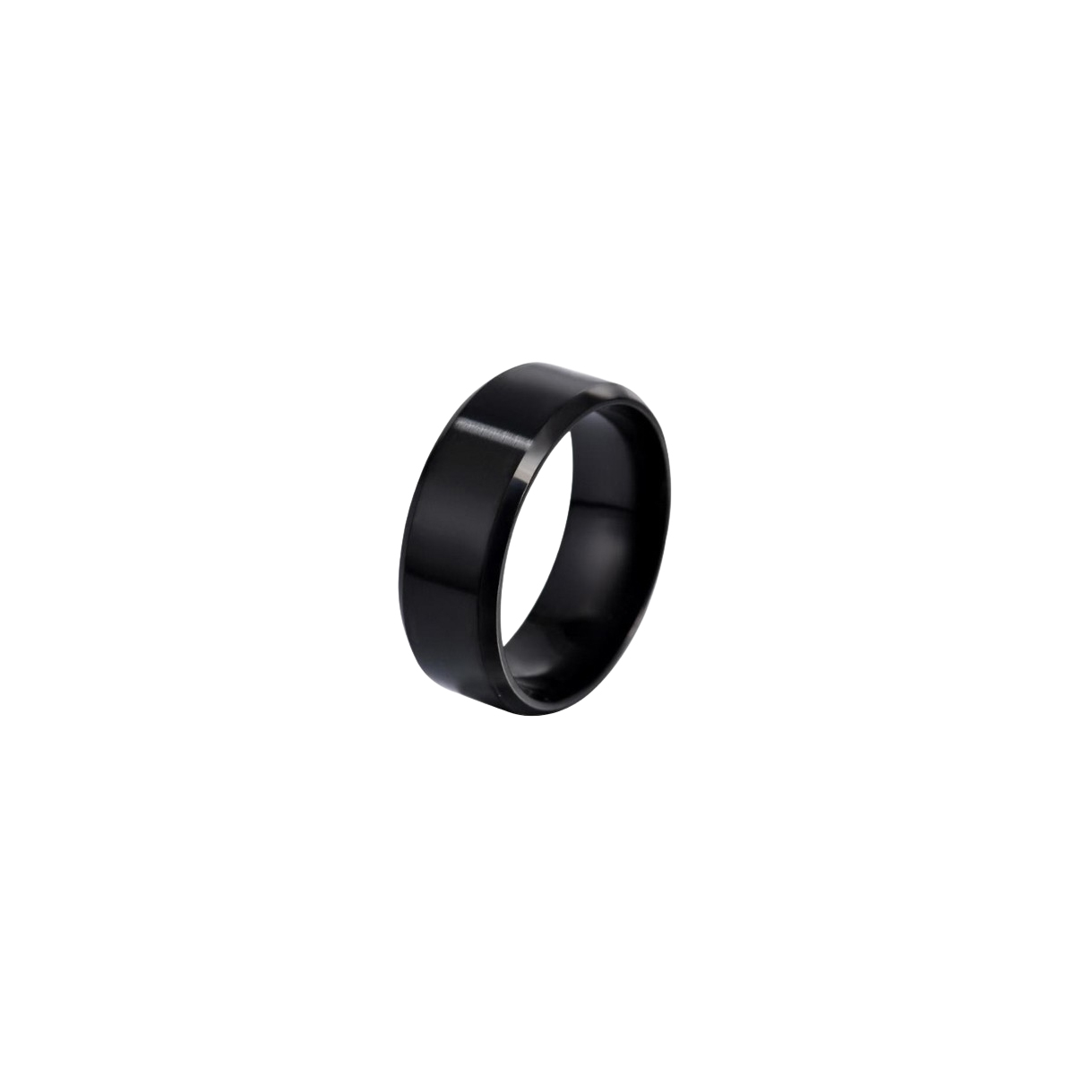 Black ring with a smooth matte finish