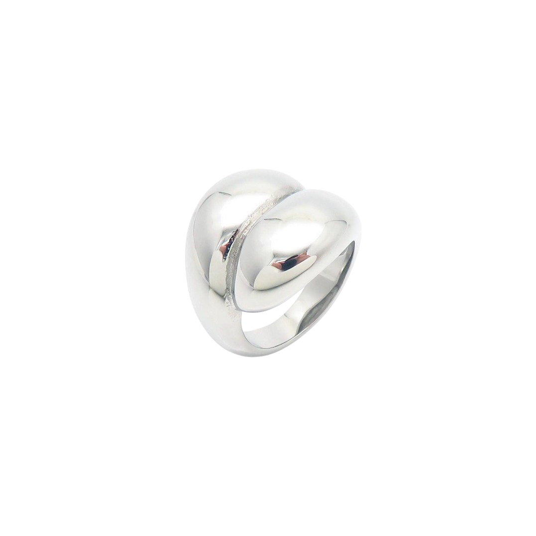 Chunky silver ring with a bold and distinctive design