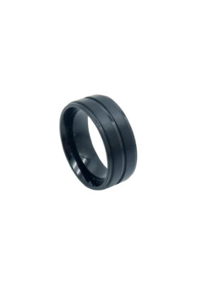 Minimalist matte black ring with a smooth, modern finish, perfect for everyday wear.